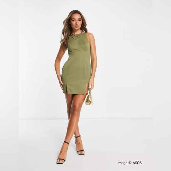 Racer Neck Structured Mini Dress with Seam Detail Size 6 - Picture 6 of 6